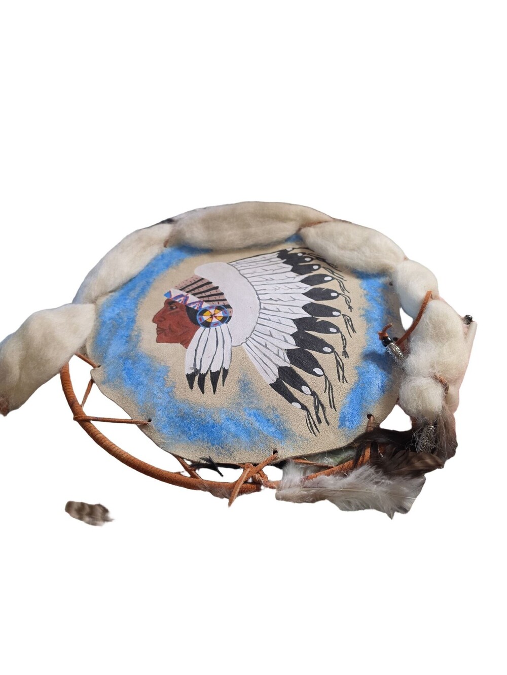 VTG Christine Gunderson Handmade Native American Portrait Wall Hanging